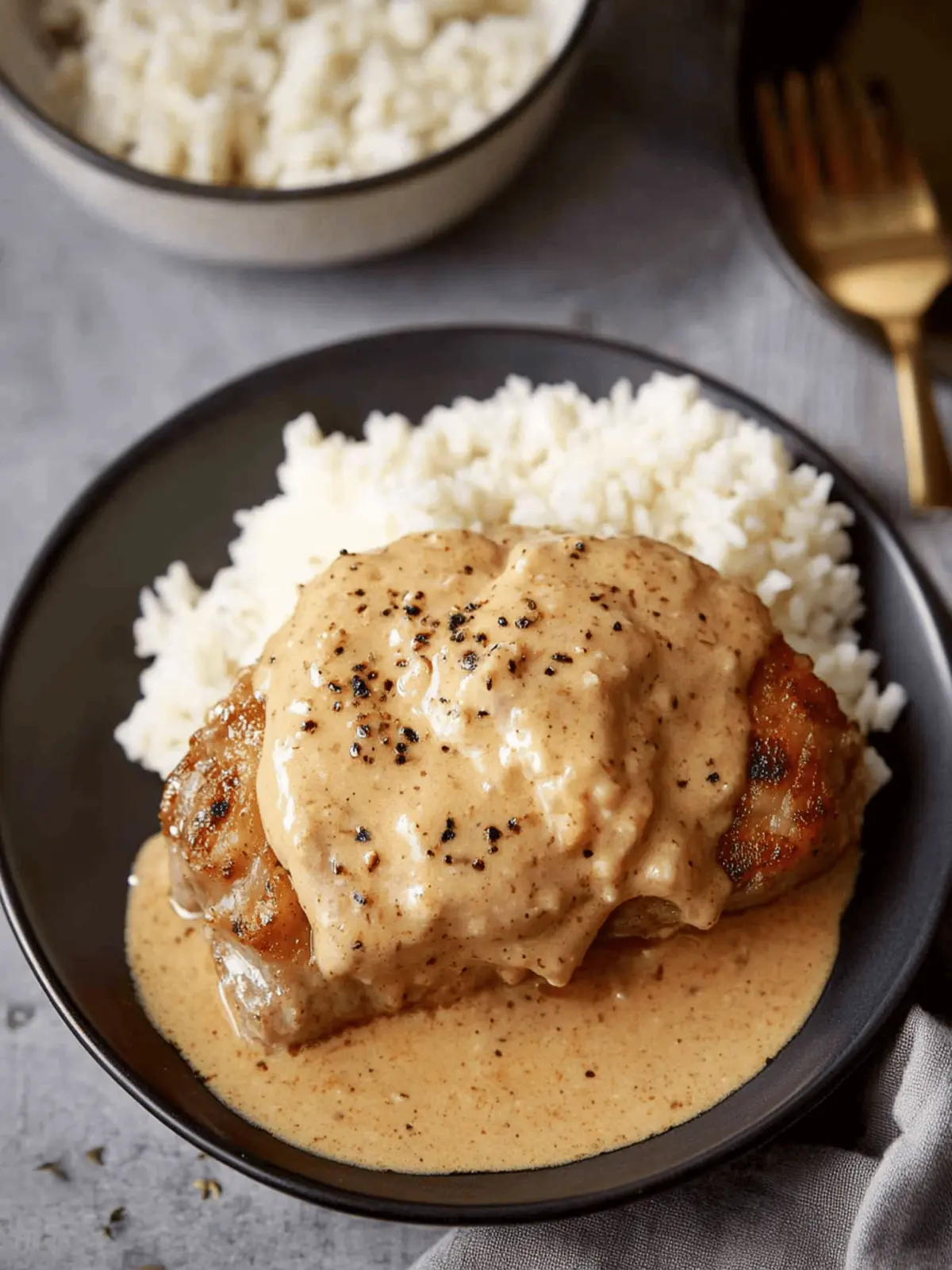 Smothered Pork Chops with Boursin Gravy for Easy Dinner Bliss