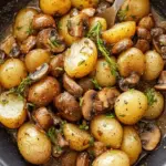 Roasted Baby Potatoes in a Homemade Mushroom Sauce