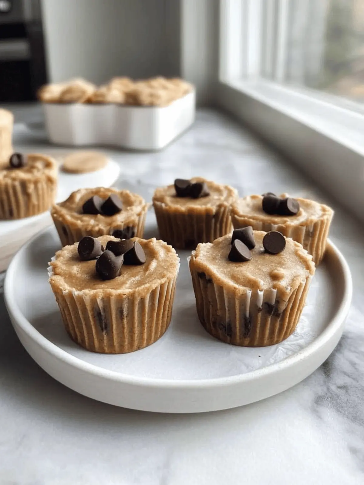 Four Ingredient Peanut Butter Banana Cookie Dough Fudge Cups