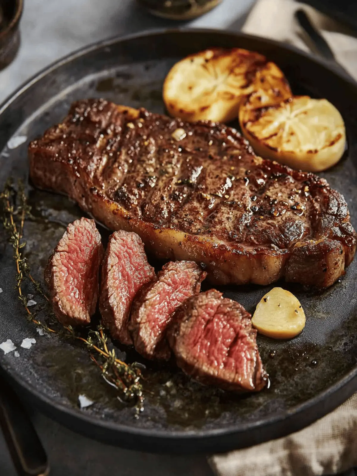 Pan Seared Buttery Garlic Ribeye Steak in Under 30 Minutes