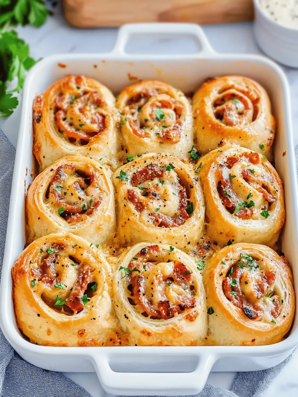 Bacon & Cheese Rolls with Garlic Butter