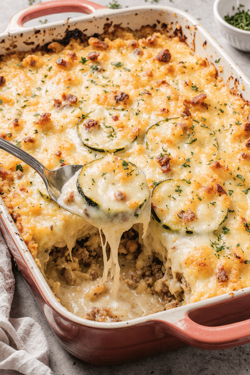 30-Minute Ground Beef Zucchini and Rice Casserole