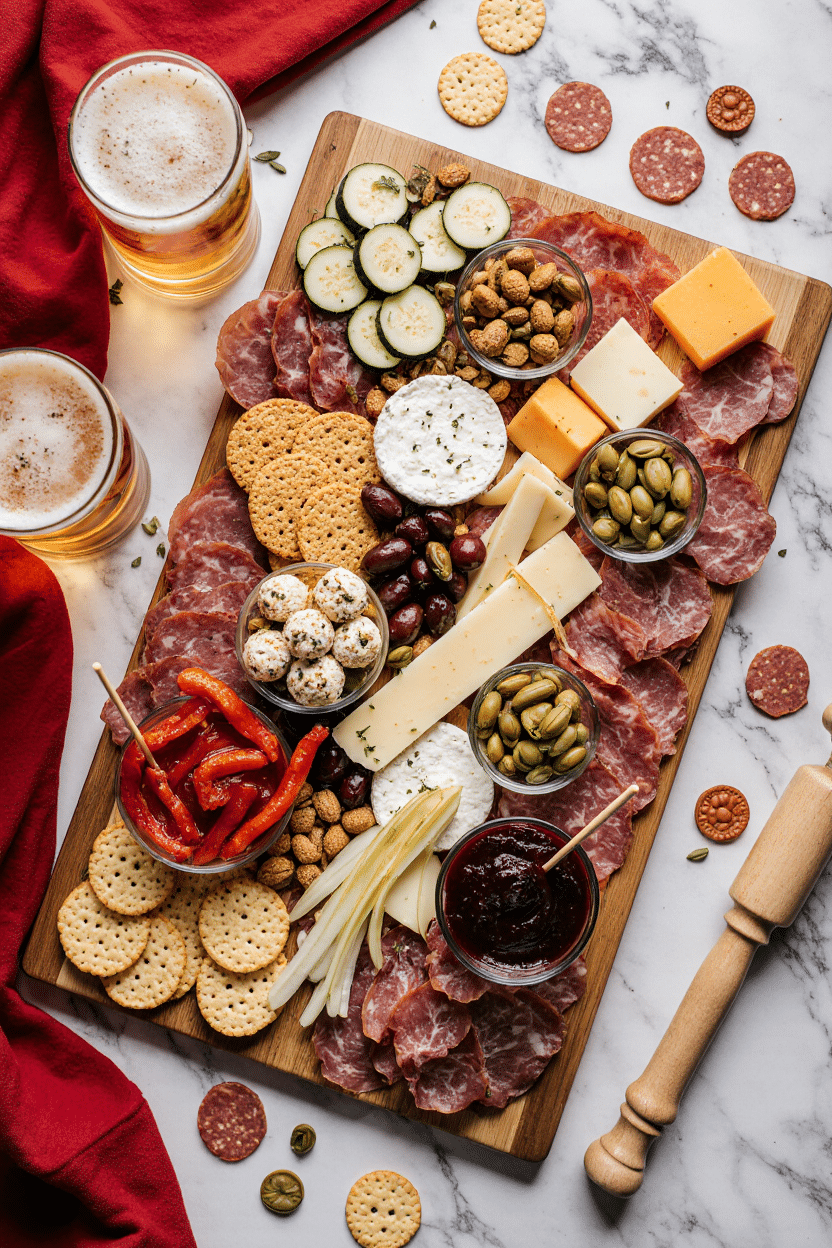 Meat Cheese Olive Charcuterie Board
