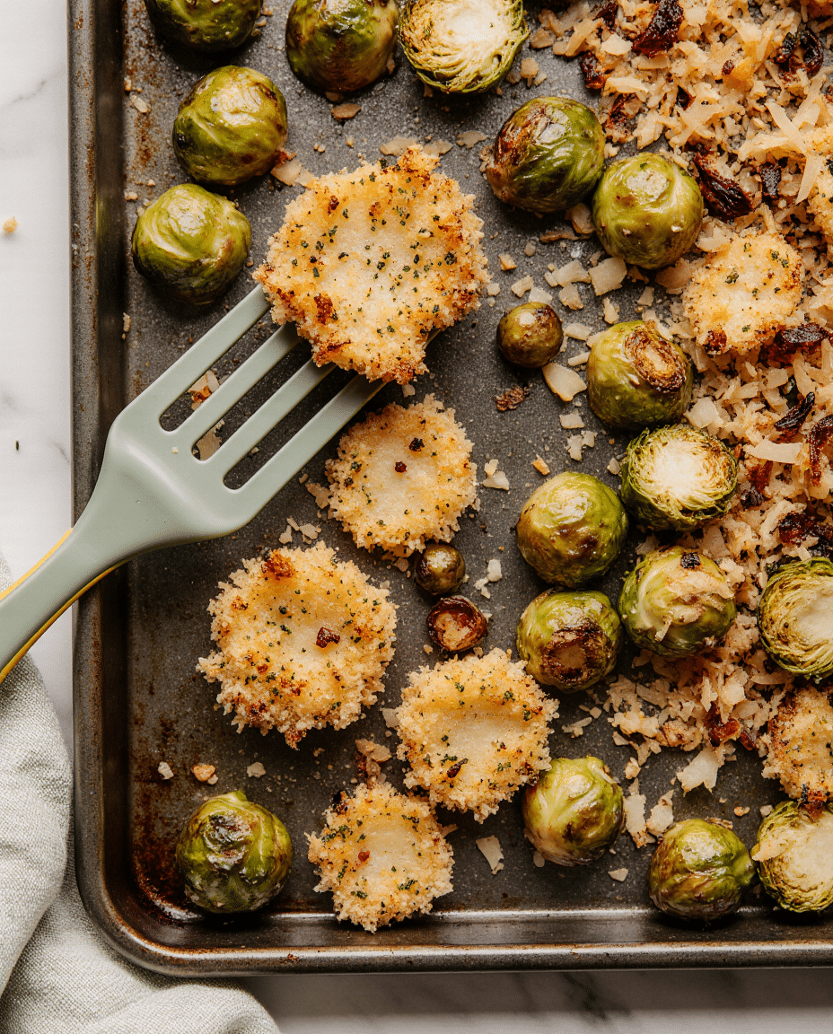TikTok Crispy Parmesan-Crusted Roasted Brussels Sprouts