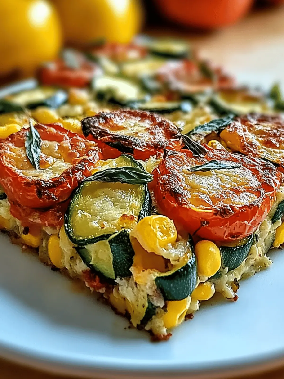 Irresistible Cheesy Zucchini Corn Tomato Bake with Parmesan Crust