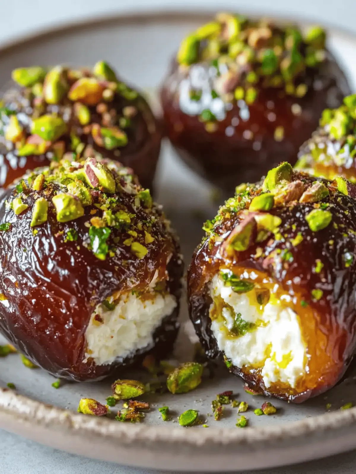 Honey Pistachio Ricotta Stuffed Dates for Guilt-Free Bliss
