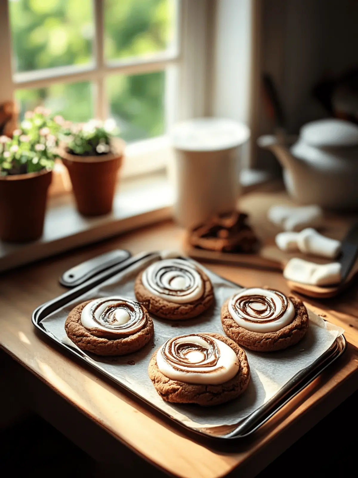 Chocolate Marshmallow Swirl Cookies