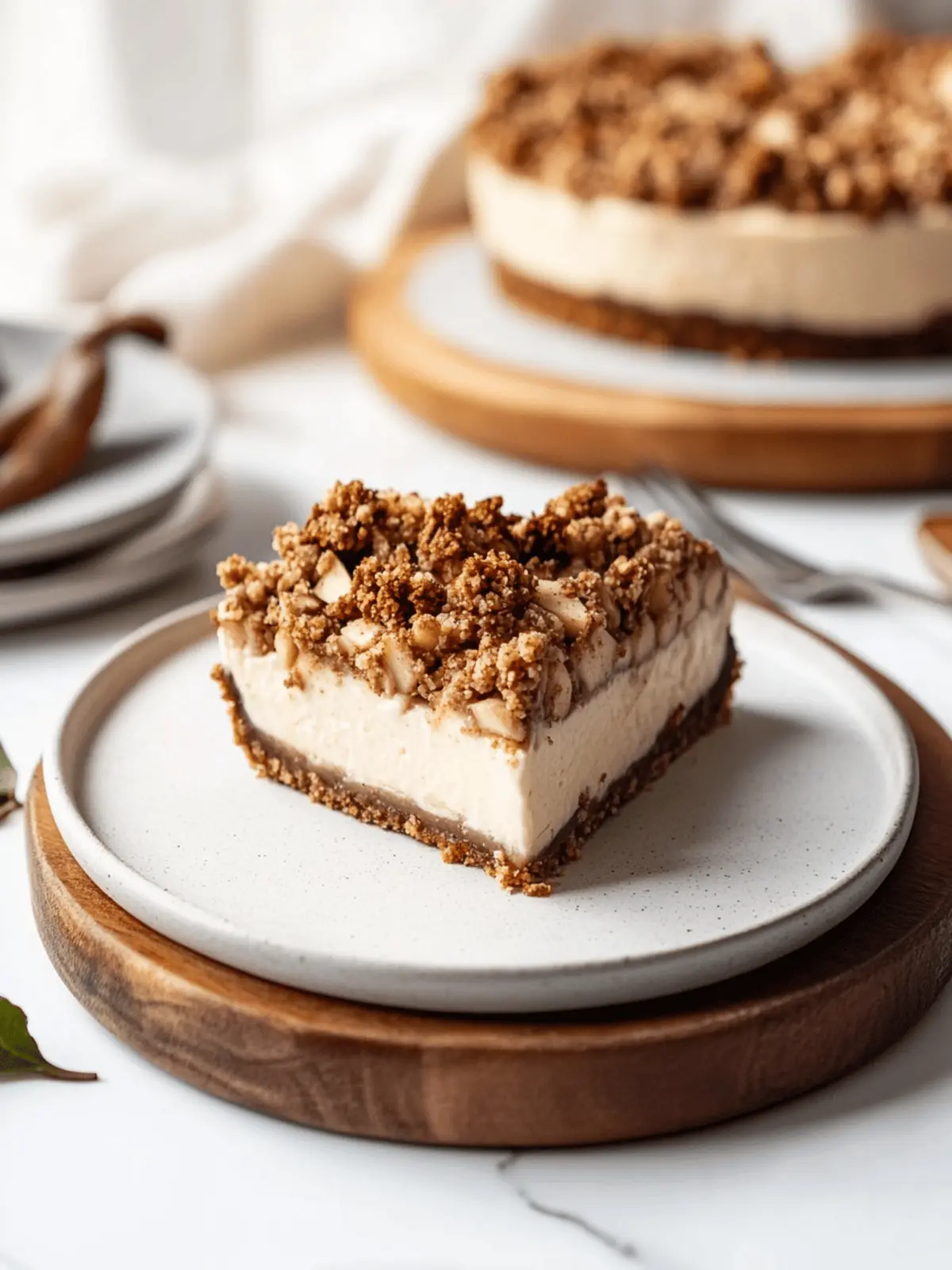 Vegan Apple Crumble Cheesecake