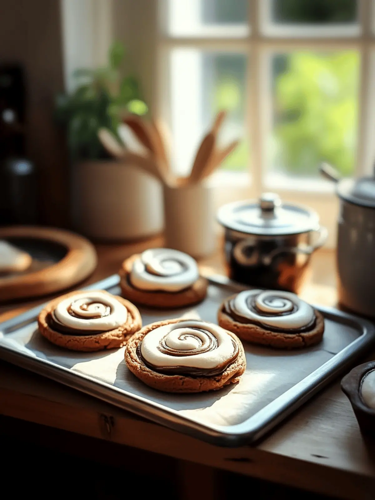 Chocolate Marshmallow Swirl Cookies