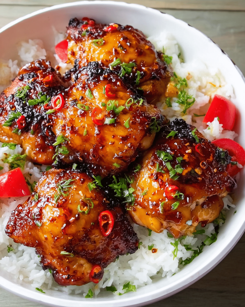 Sticky Sweet Chili Chicken Thighs (Air Fryer)