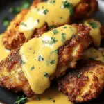 Pretzel Chicken with Mustard-Cheddar Sauce
