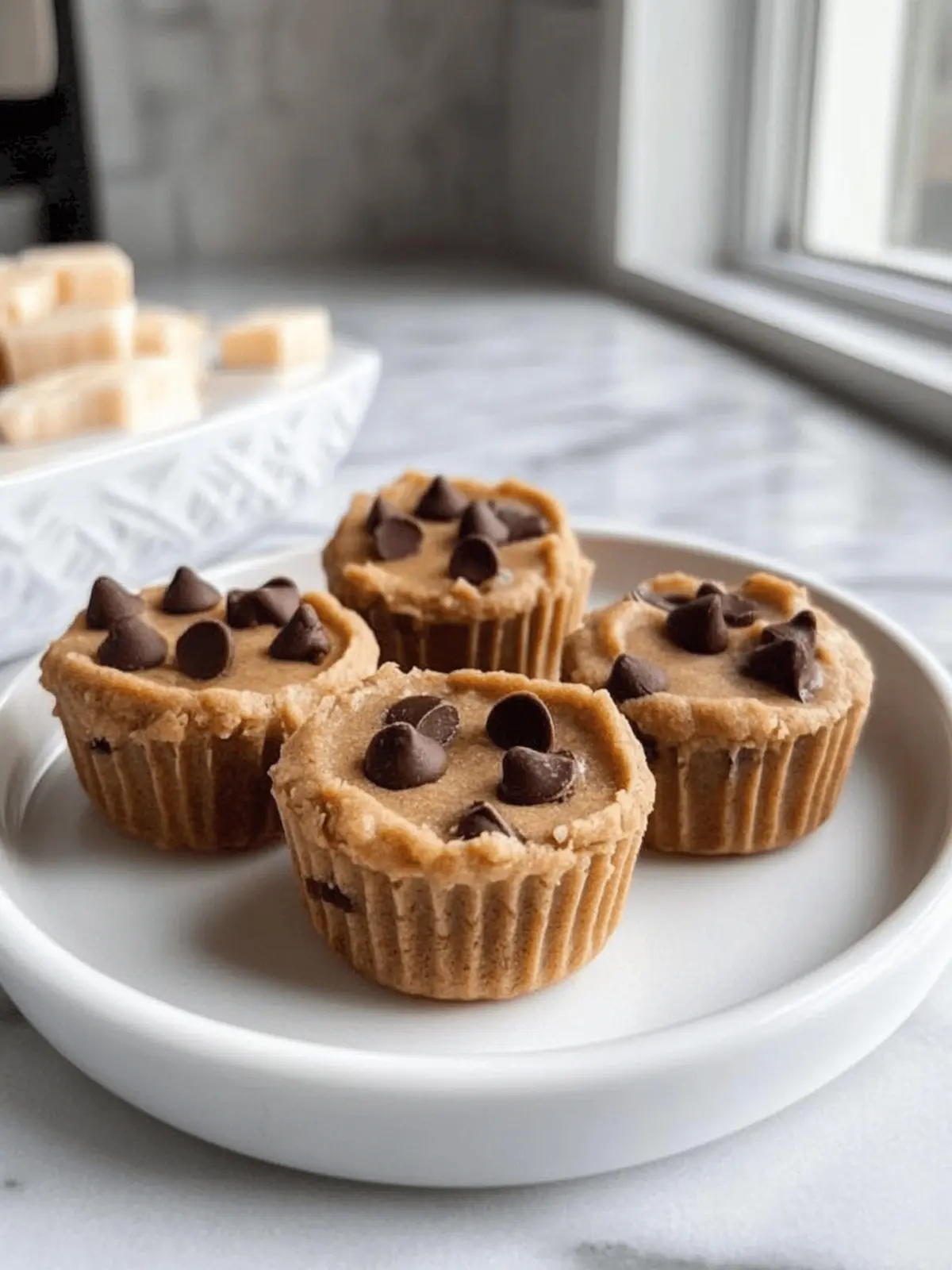 Four Ingredient Peanut Butter Banana Cookie Dough Fudge Cups