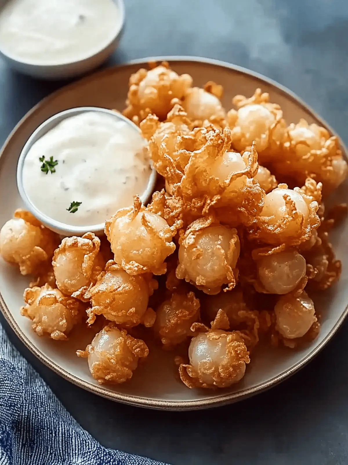 Mini Crispy Blooming Onions with Buttermilk Ranch
