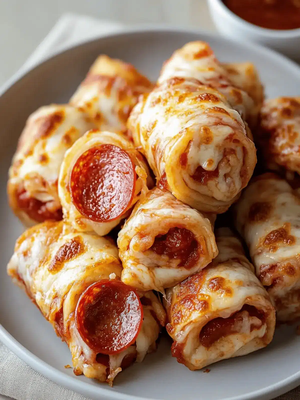 11 Minute Cheesy Pepperoni Pizza Roll Ups