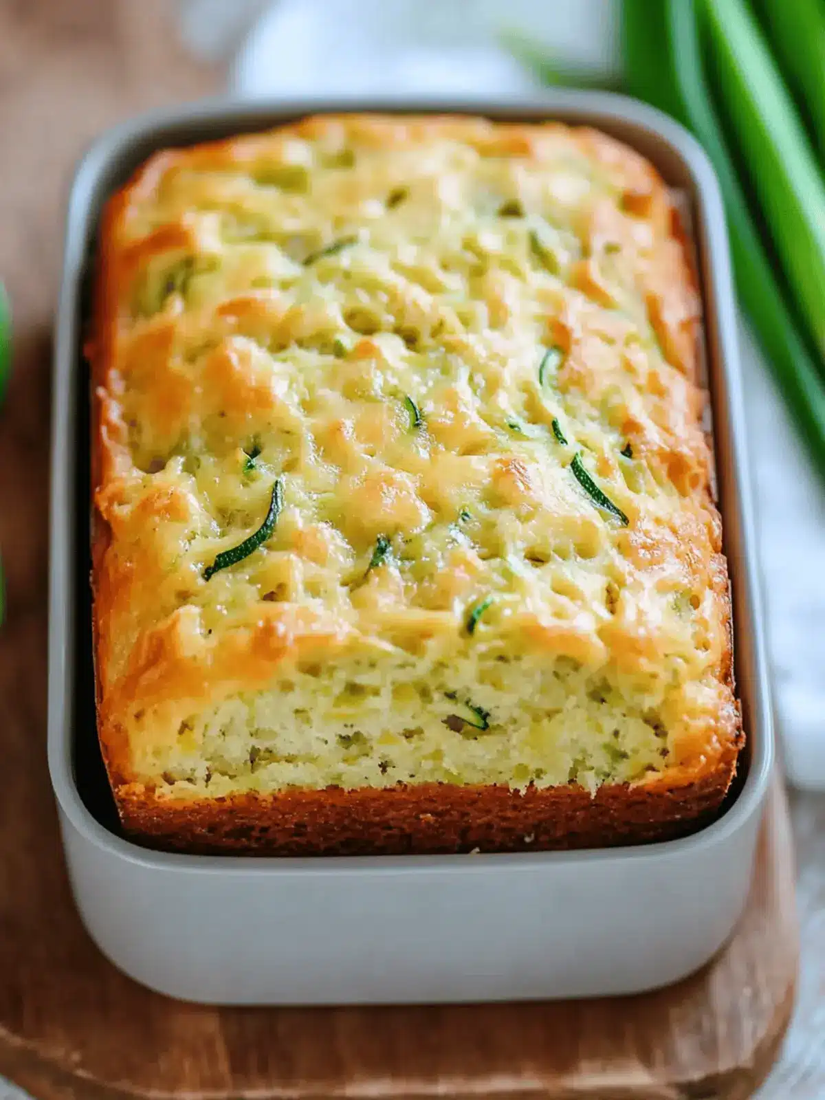 Green Onion Zucchini Cheddar Quick Bread