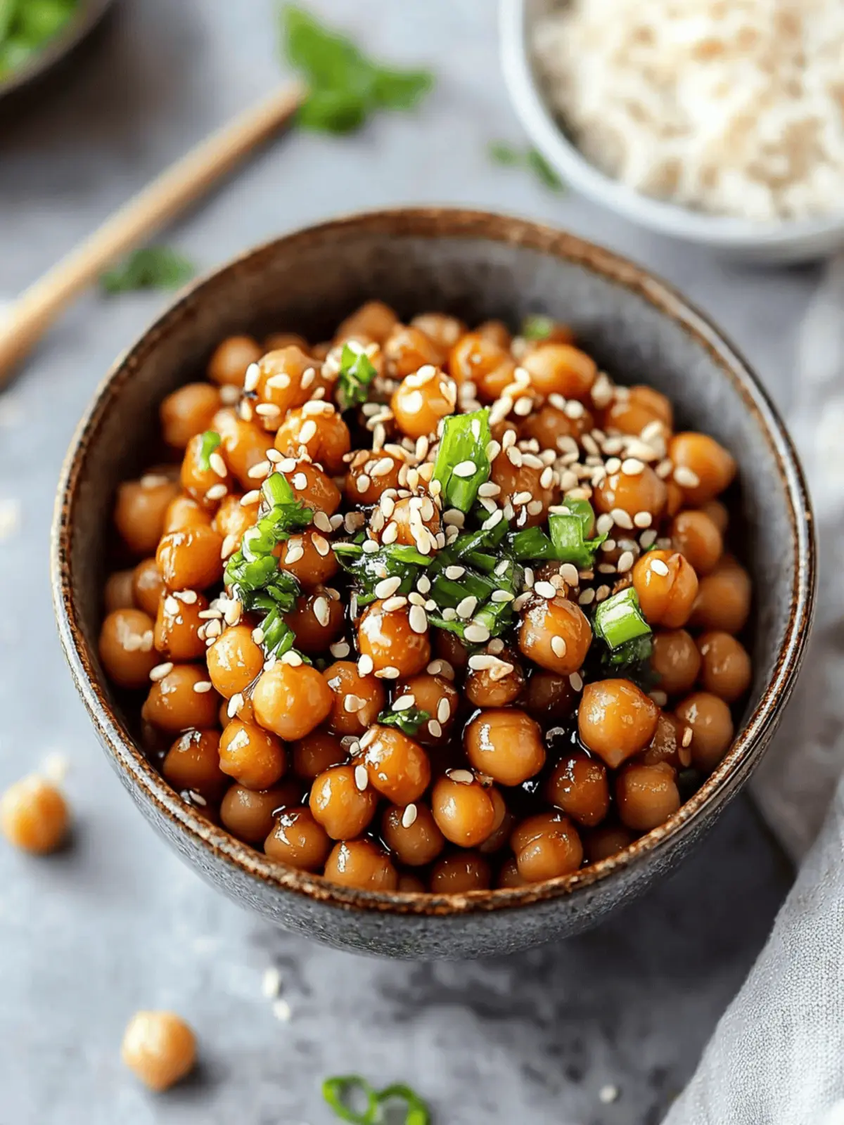Vegan Sticky Sesame Chickpeas