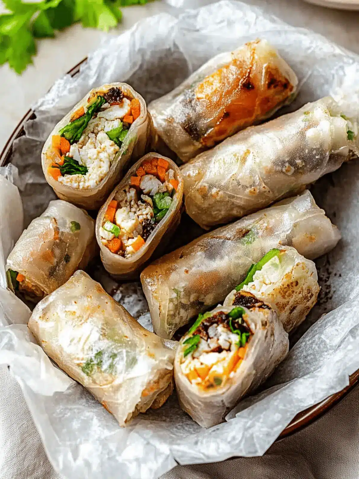 Crispy Rice Paper Egg Wraps