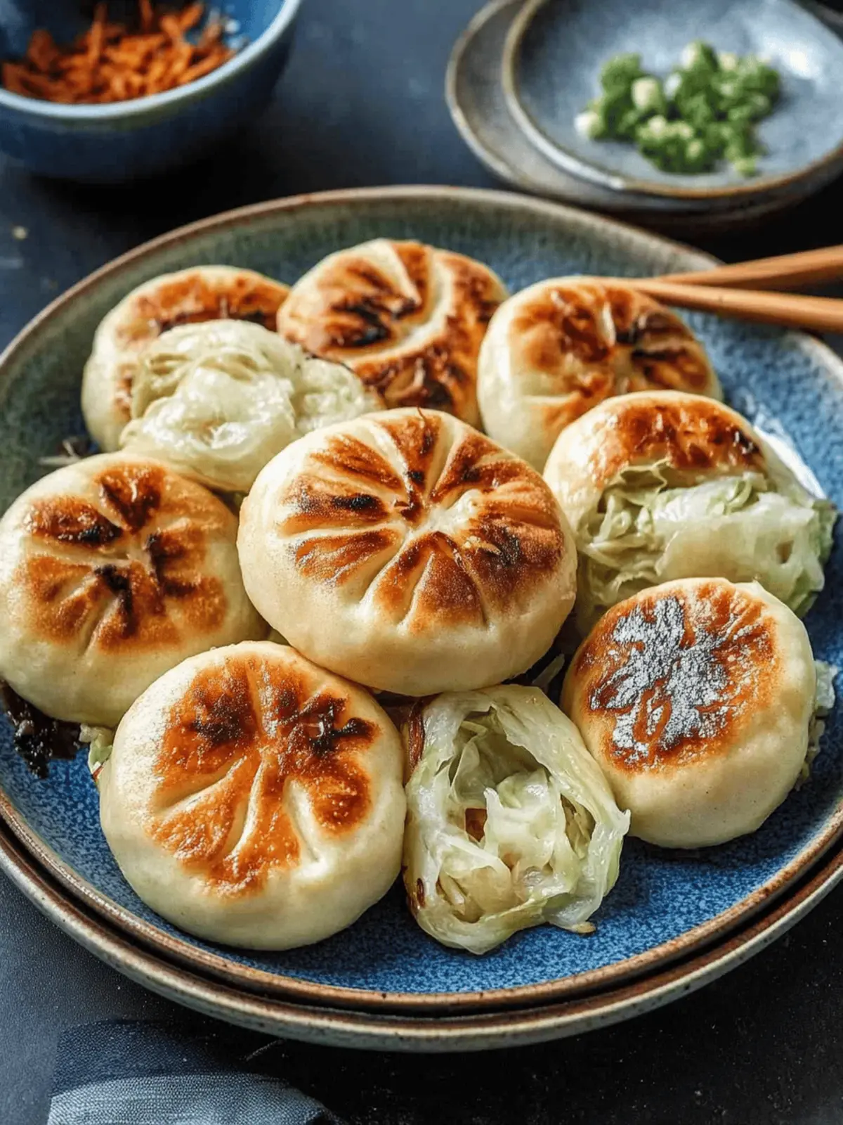 Pan-Fried Cabbage and Noodle Buns