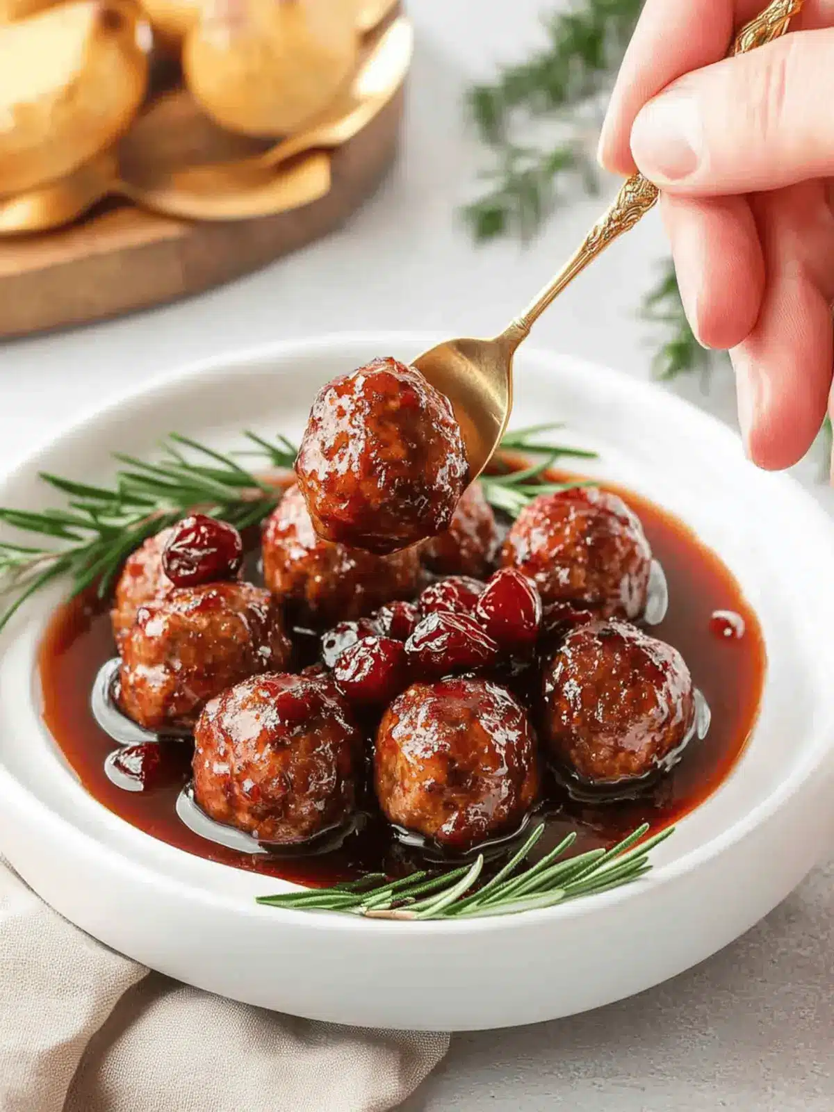 Crockpot Cranberry Turkey Meatballs