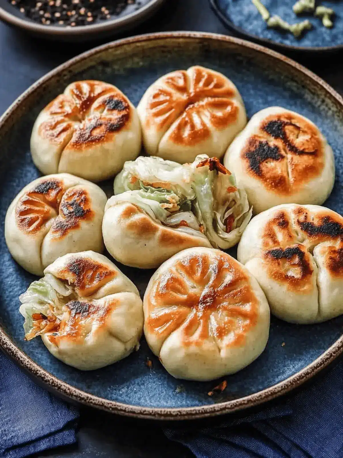 Pan-Fried Cabbage and Noodle Buns