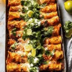 Crispy Black Bean Sweet Potato Enchiladas.
