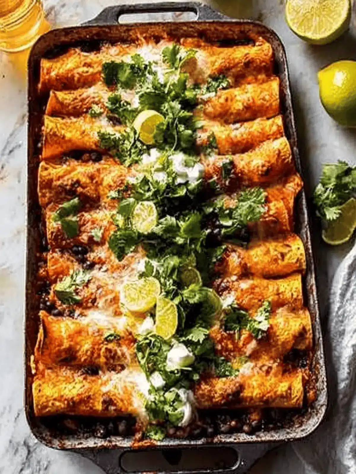 Crispy Black Bean Sweet Potato Enchiladas.