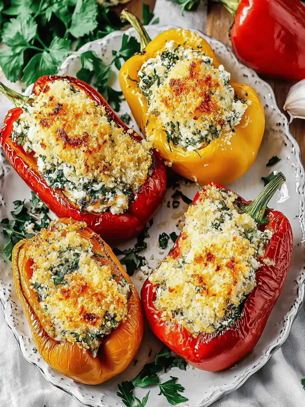 Herby Ricotta Stuffed Peppers – Italian Comfort in Every Bite