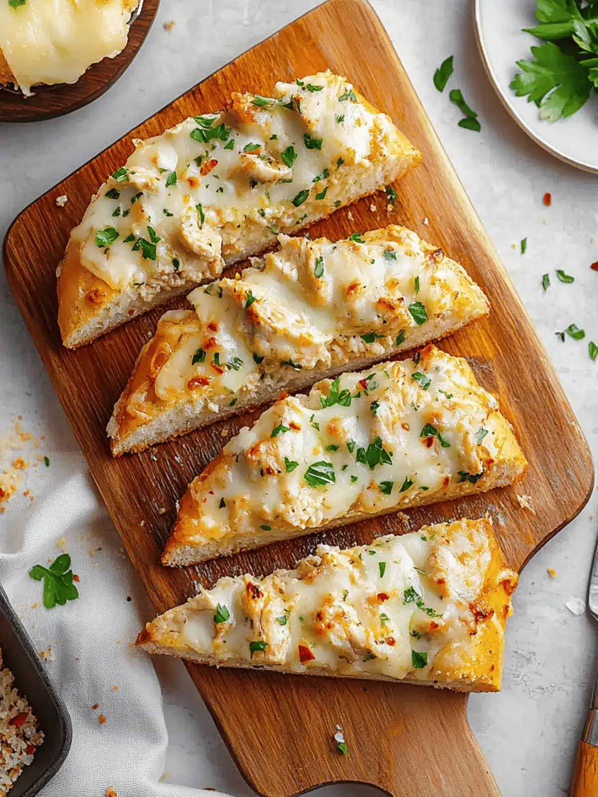 Viral Chicken Alfredo Garlic Bread