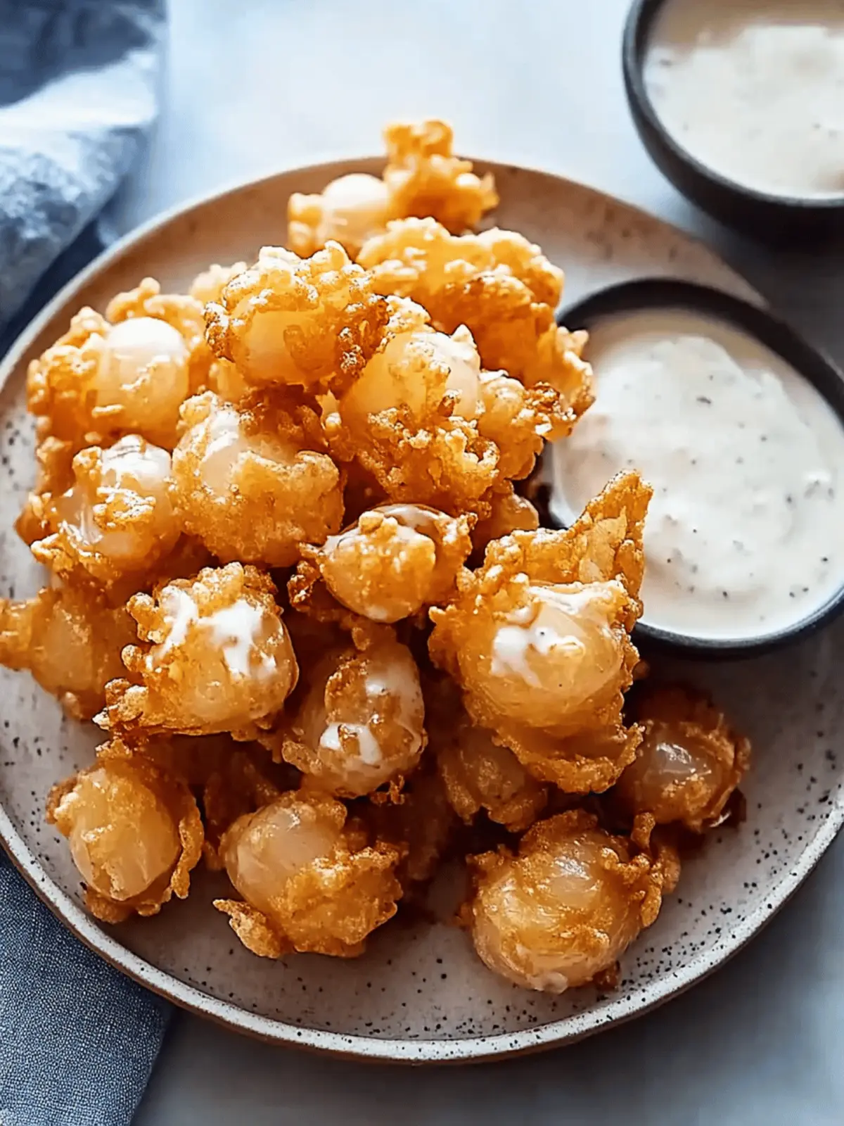 Mini Crispy Blooming Onions with Buttermilk Ranch
