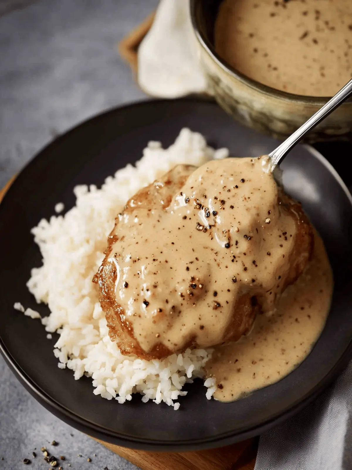 Smothered Pork Chops with Boursin Gravy for Easy Dinner Bliss