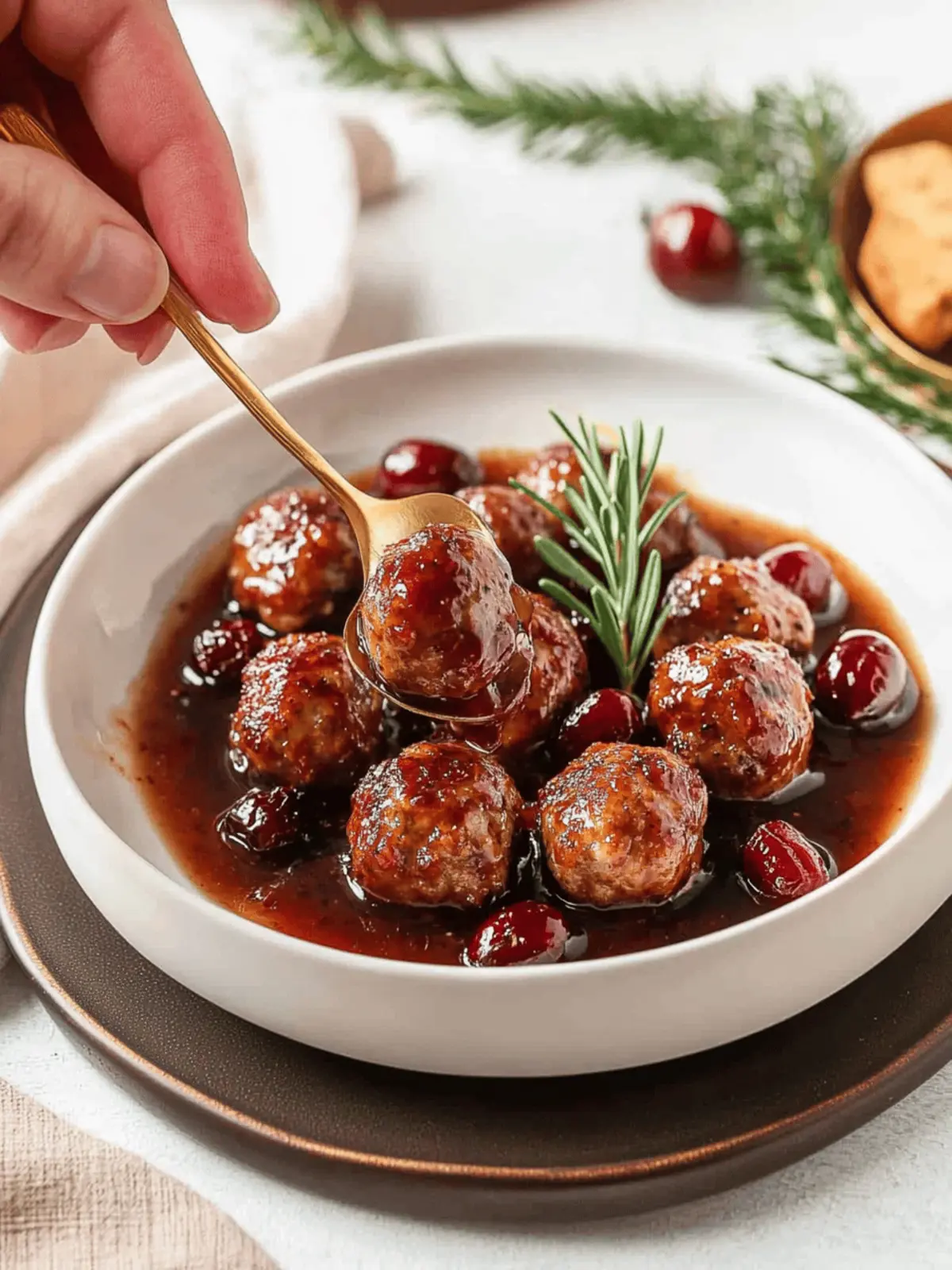 Crockpot Cranberry Turkey Meatballs for Effortless Holiday Fun
