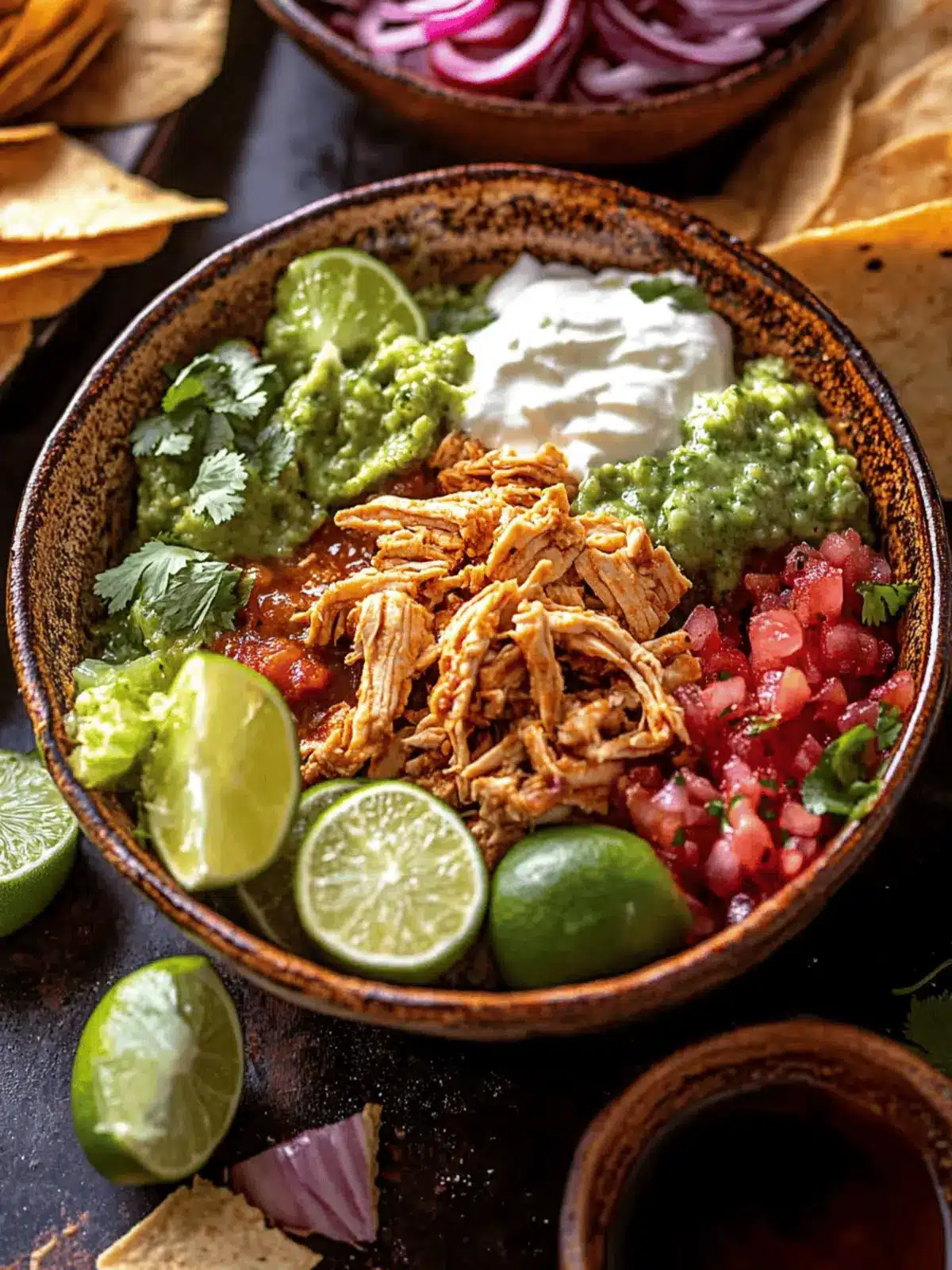 Savory Crockpot Salsa Verde Chicken Tortilla Bowl Delight