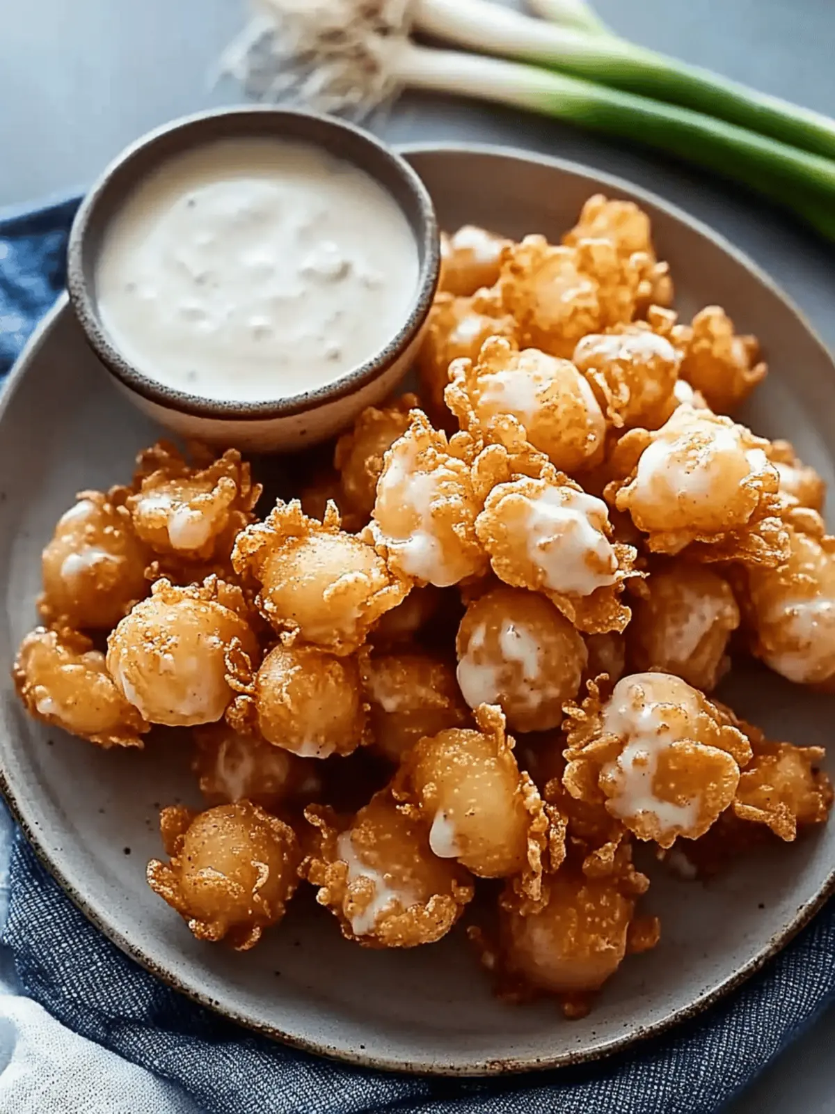 Mini Crispy Blooming Onions with Buttermilk Ranch
