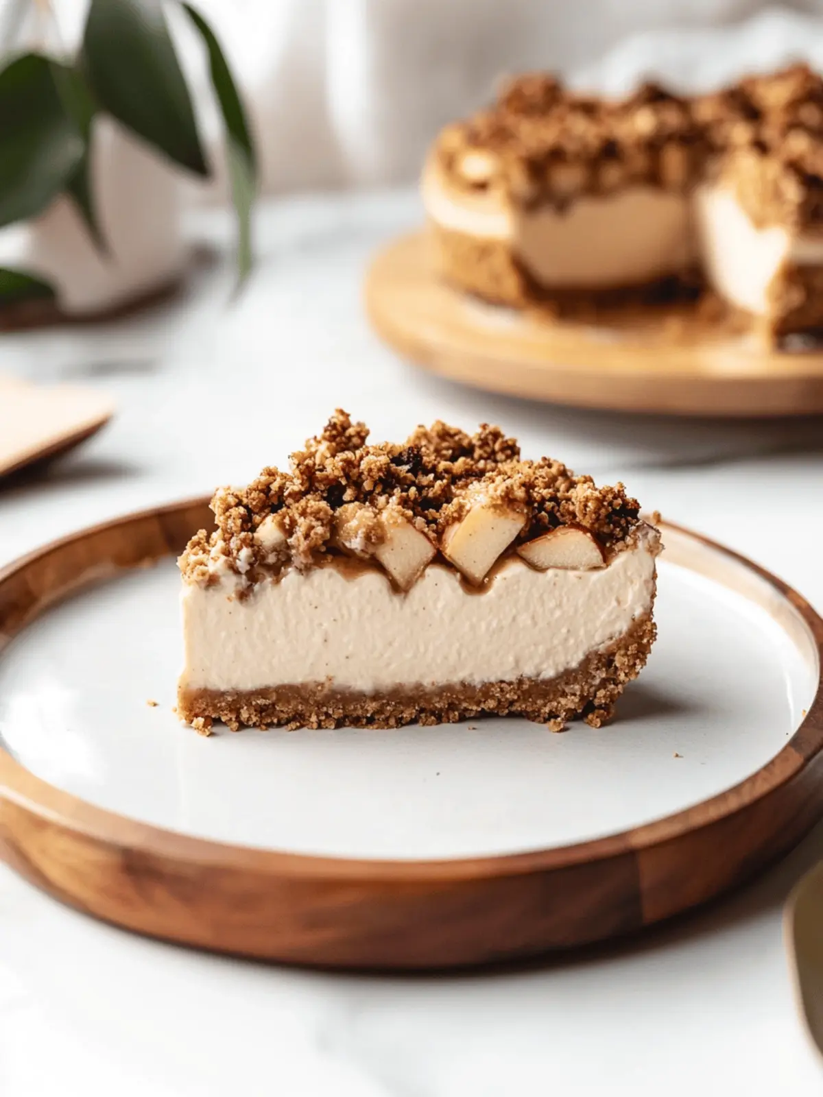 Vegan Apple Crumble Cheesecake