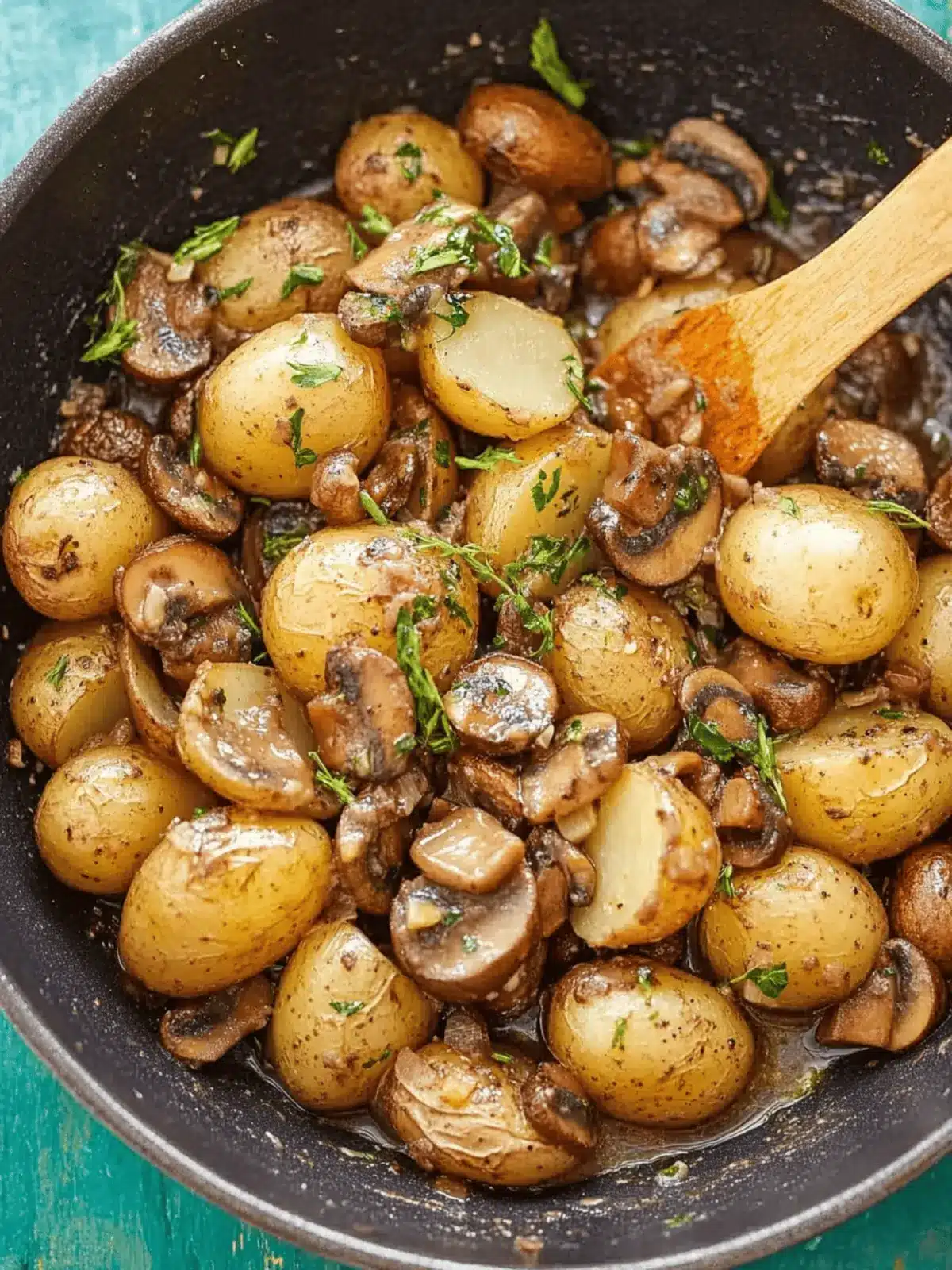 Creamy Roasted Baby Potatoes in Homemade Mushroom Sauce Delight