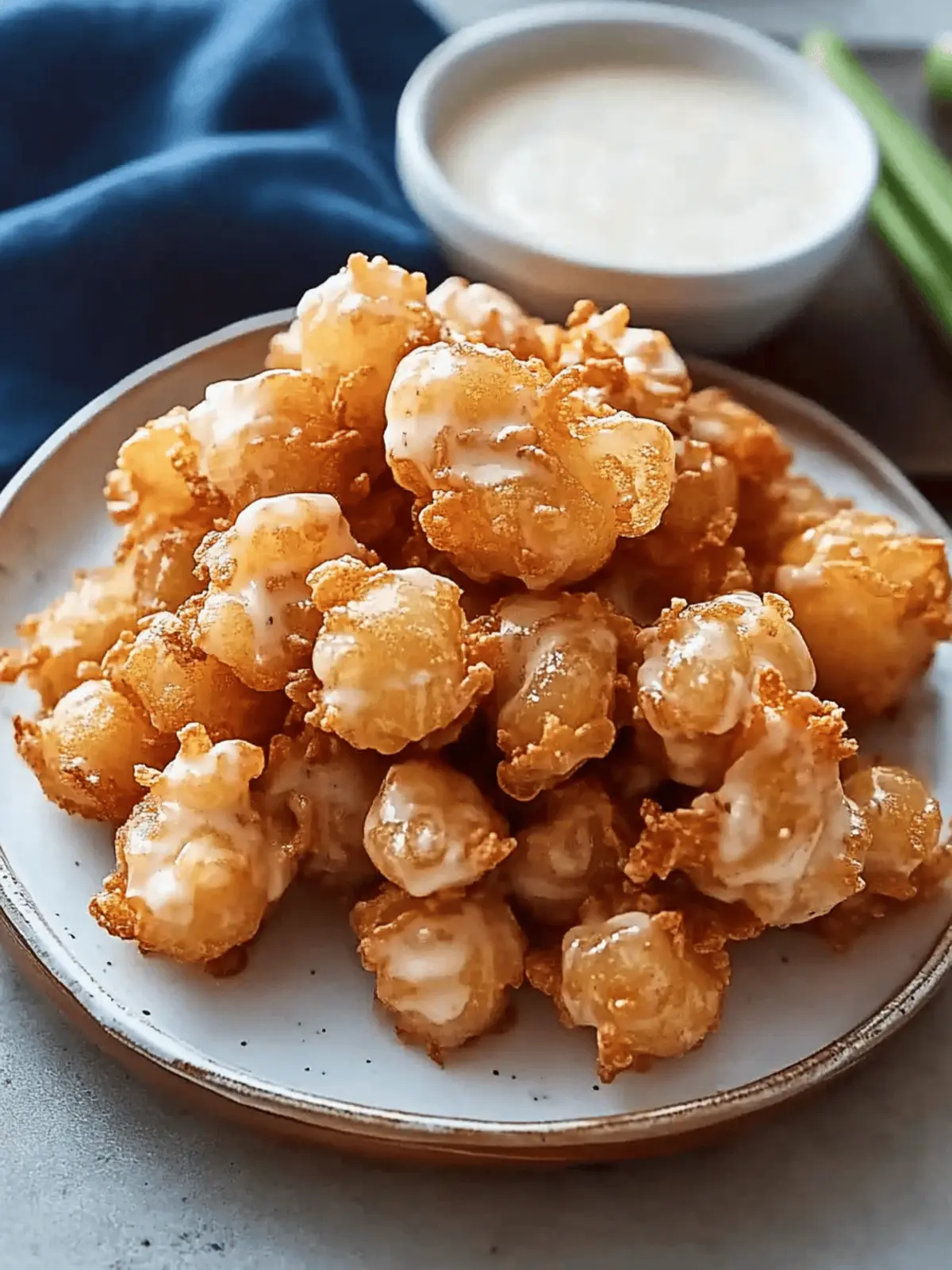 Mini Crispy Blooming Onions with Buttermilk Ranch