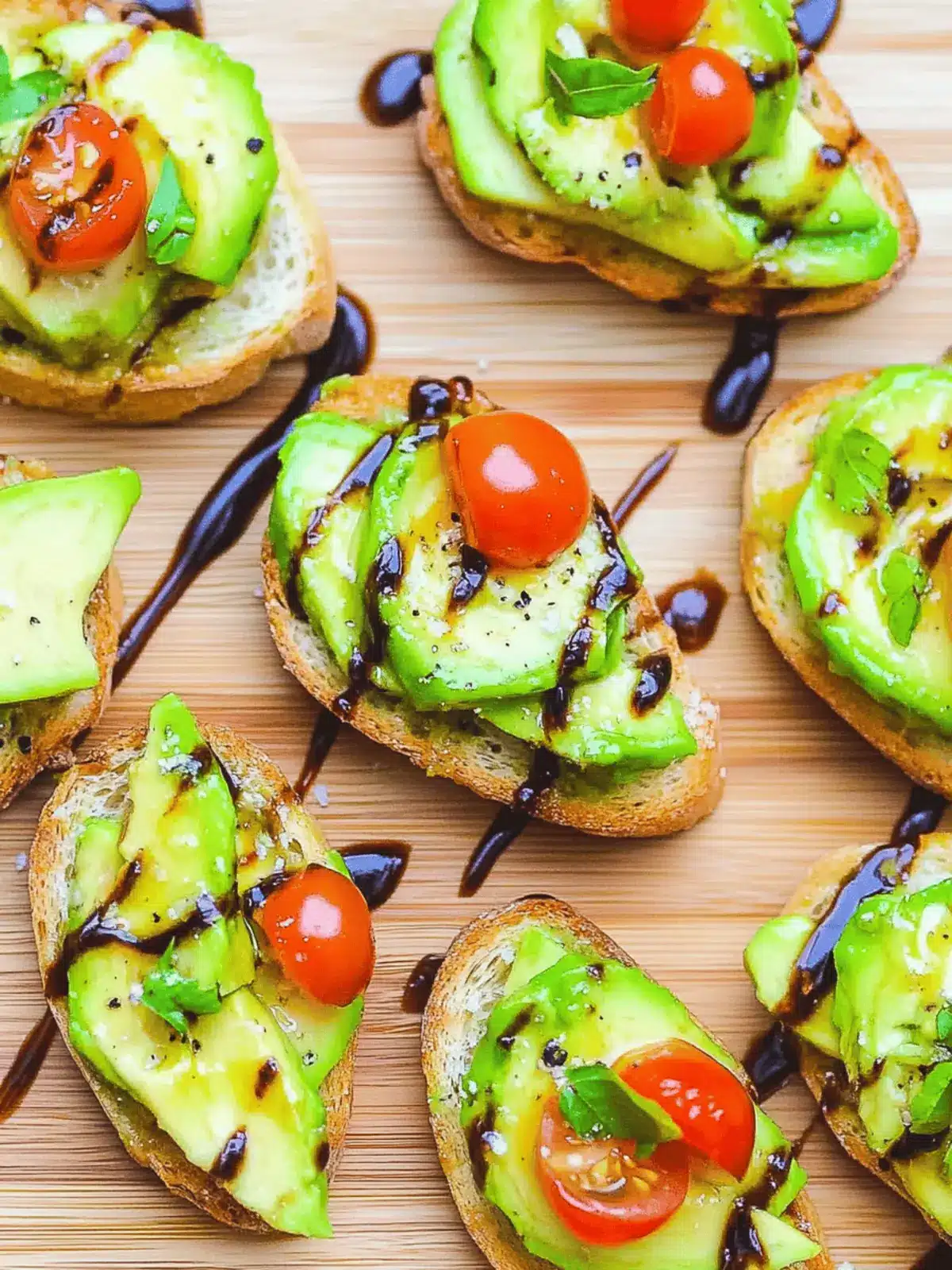 Avocado Appetizers on Crostini with Pizzazz