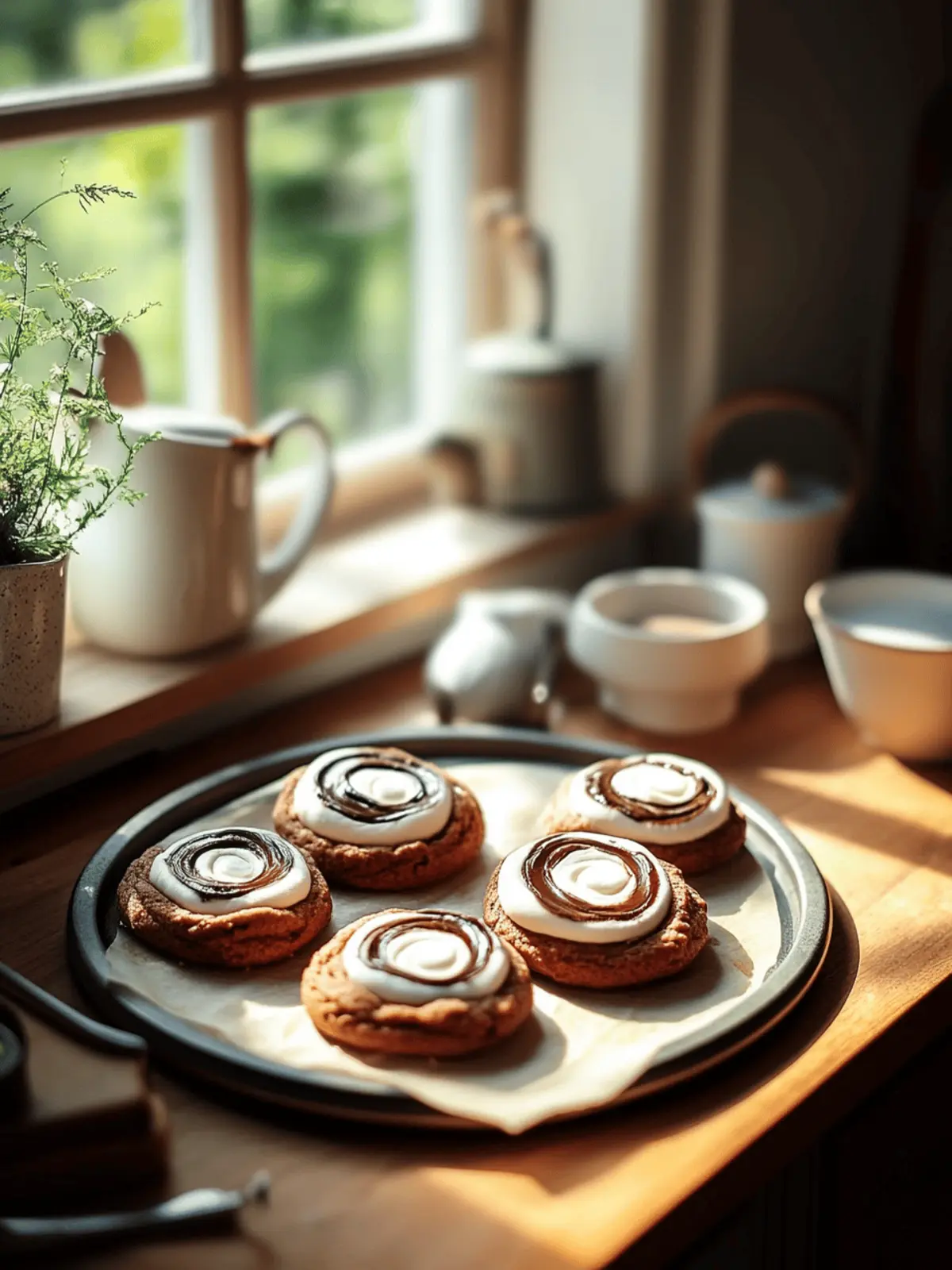 Chocolate Marshmallow Swirl Cookies