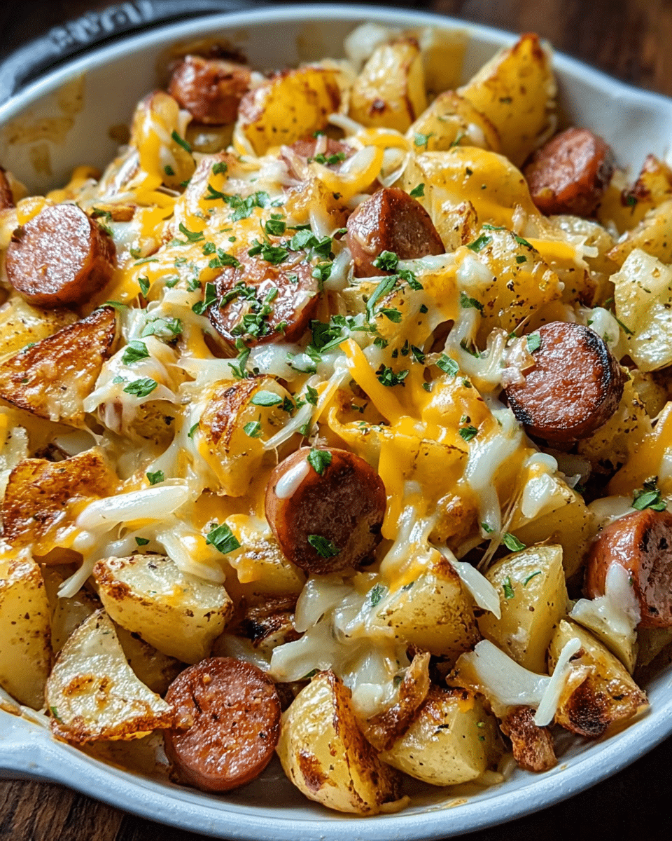 Cheesy Ranch Potatoes and Smoked Sausage