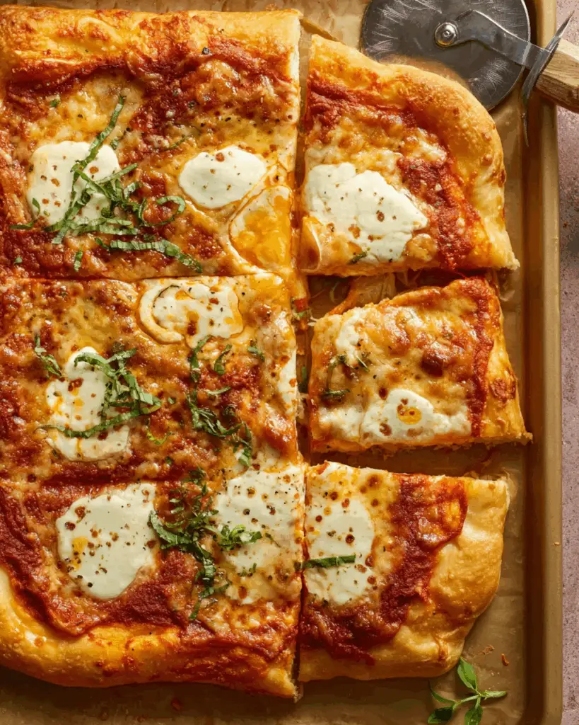 Grandma’s Cheese Sheet Pan Pizza