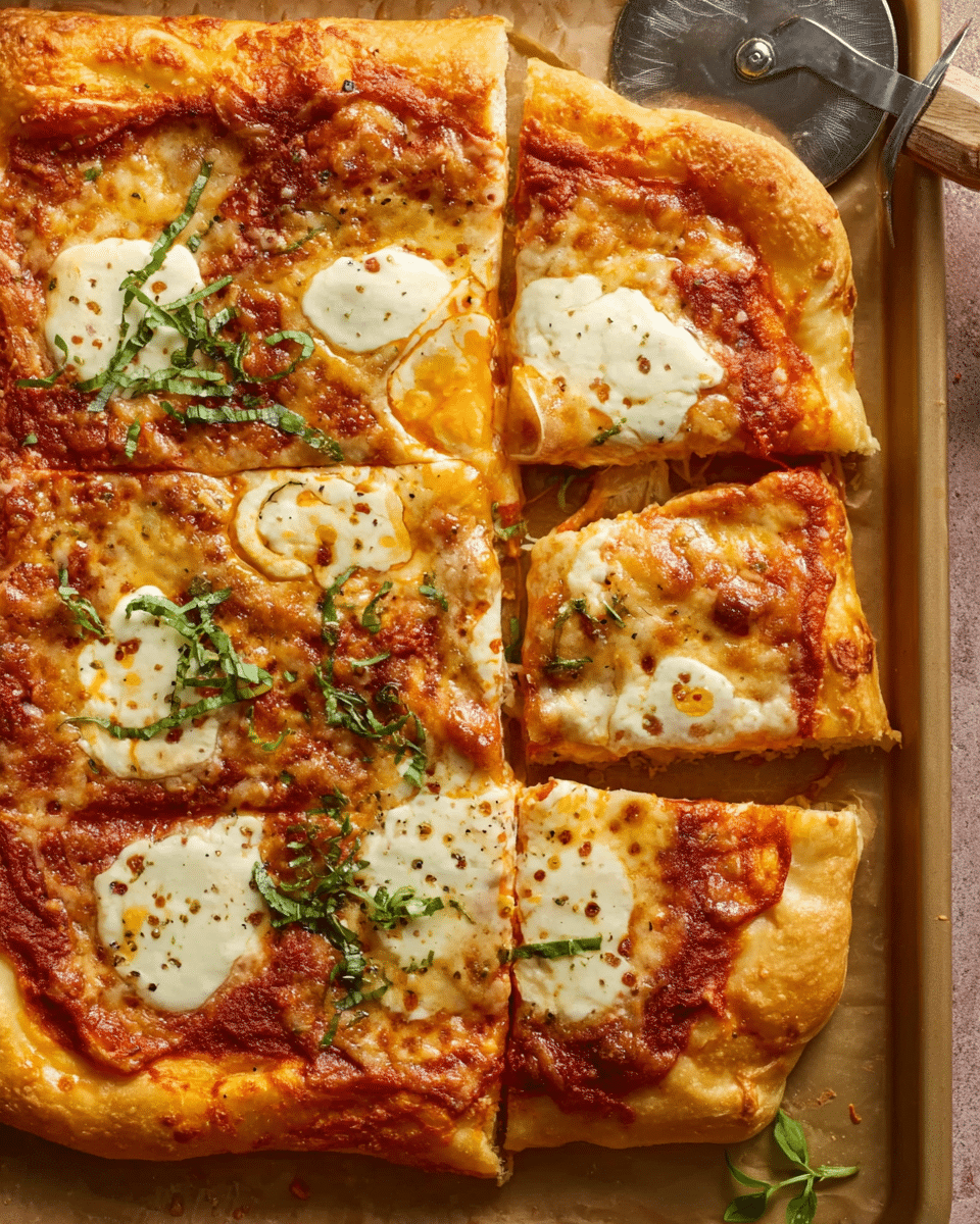 Grandma’s Cheese Sheet Pan Pizza