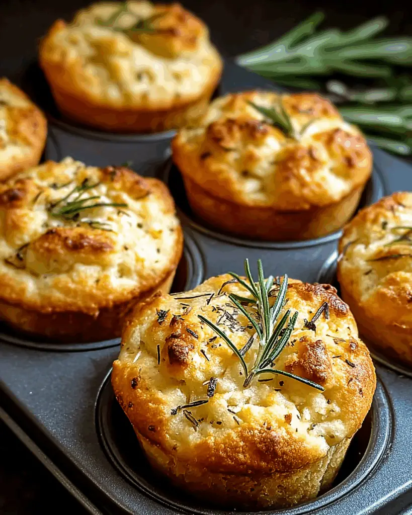 Easy Garlic Rosemary Focaccia Muffins