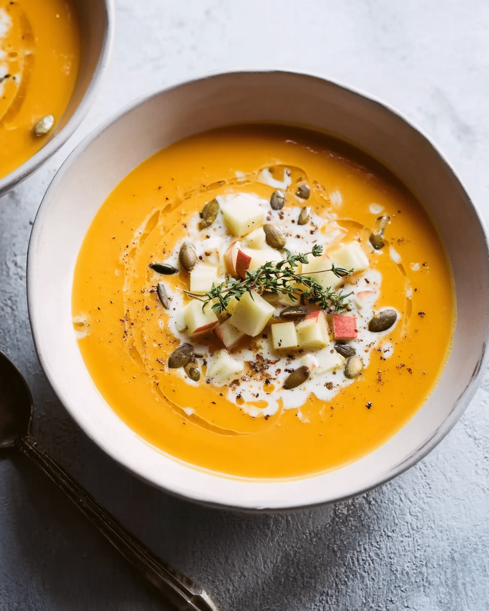 Smooth Butternut Squash Soup with Apples and Coconut Milk