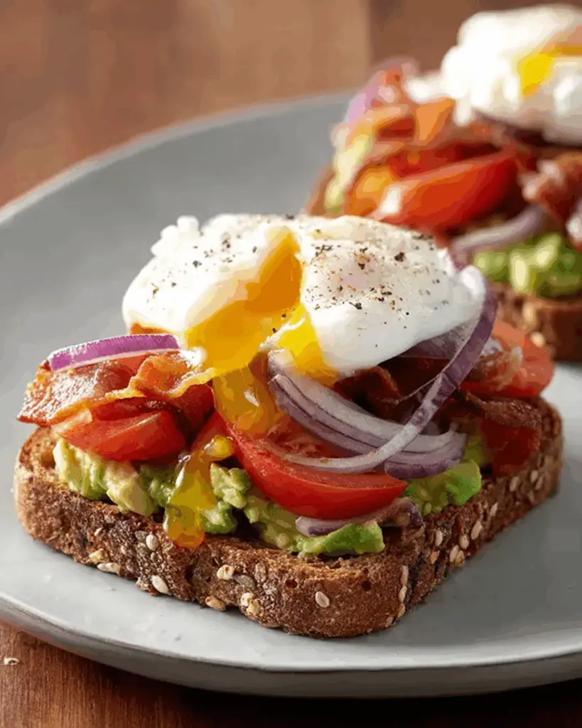 Avocado and Poached Egg Open-Faced Sandwich