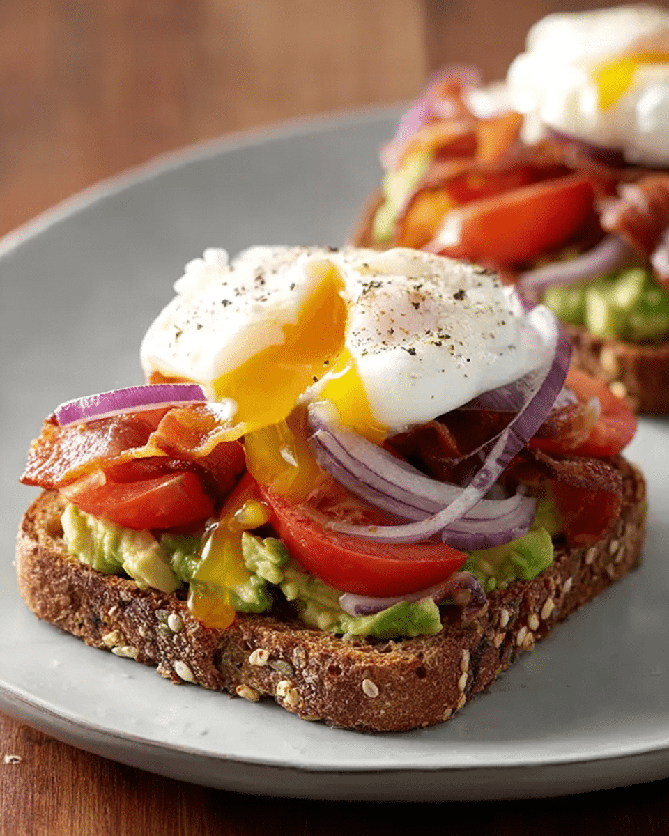 Avocado and Poached Egg Open-Faced Sandwich