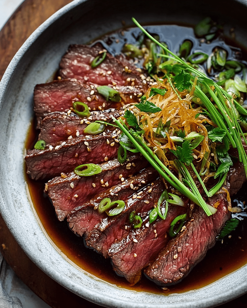 Seared Beef with Citrus Soy Dressing
