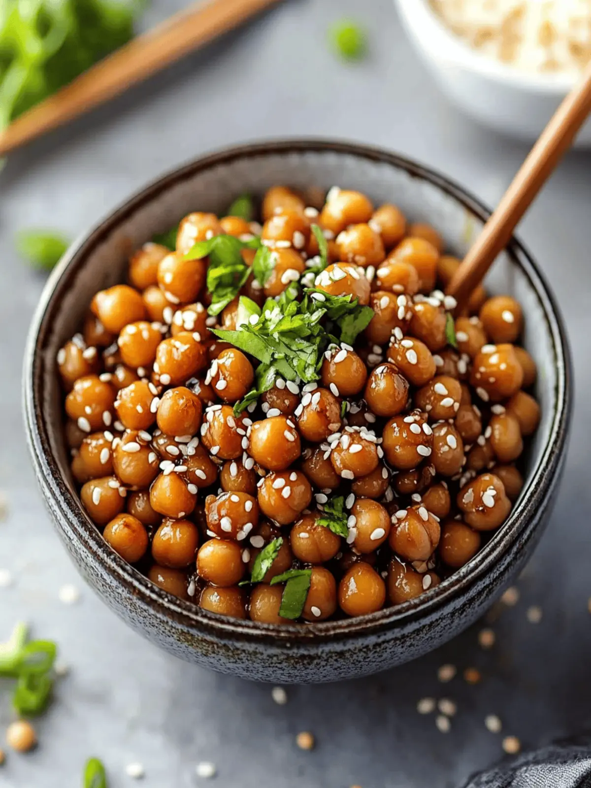Vegan Sticky Sesame Chickpeas for Quick Weeknight Bliss