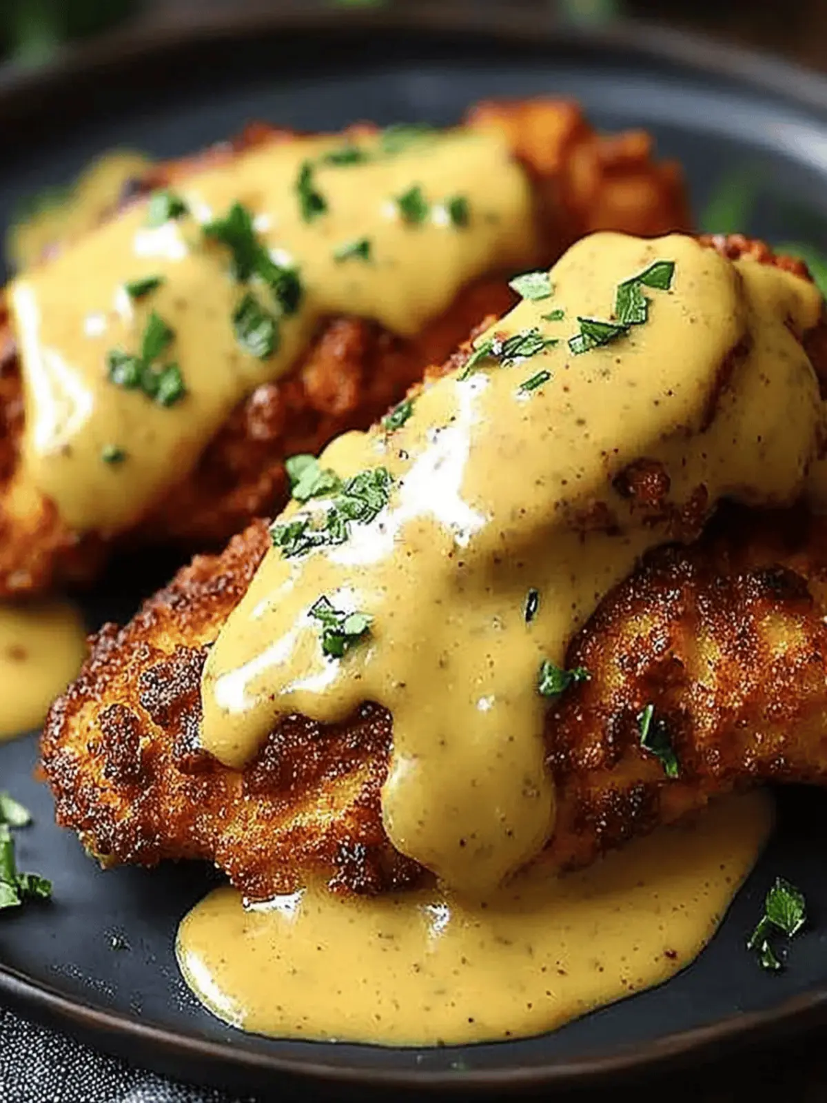 Pretzel Chicken with Mustard-Cheddar Sauce