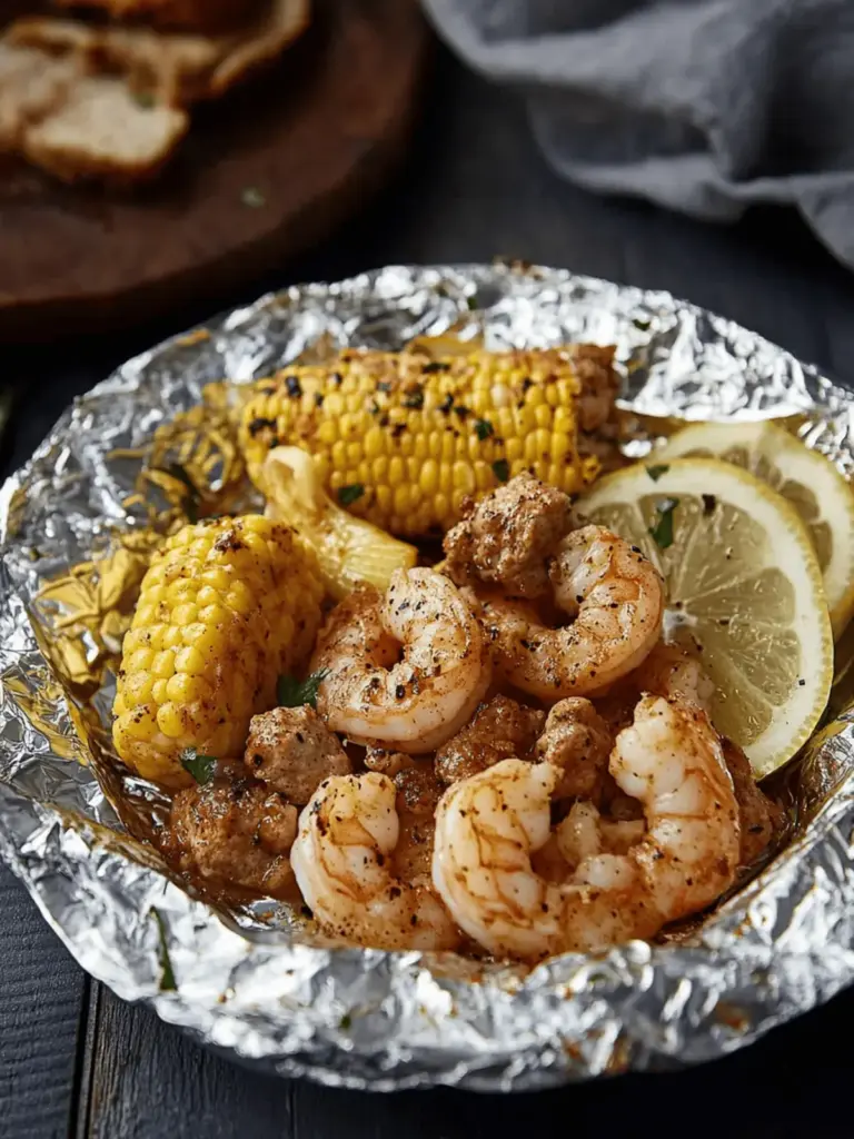 Shrimp Boil Foil Packs with Old Bay (Oven or Grill)