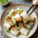 Microwave Mushroom Cheung Fun (Vegan Rice Noodle Rolls)